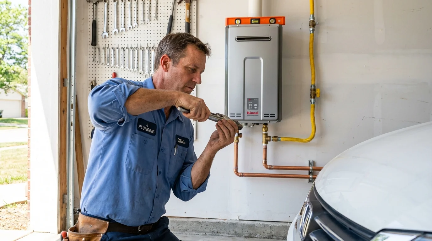 Tankless water heater installation by a Johns Plumbing LLC plumber in Carle Place
